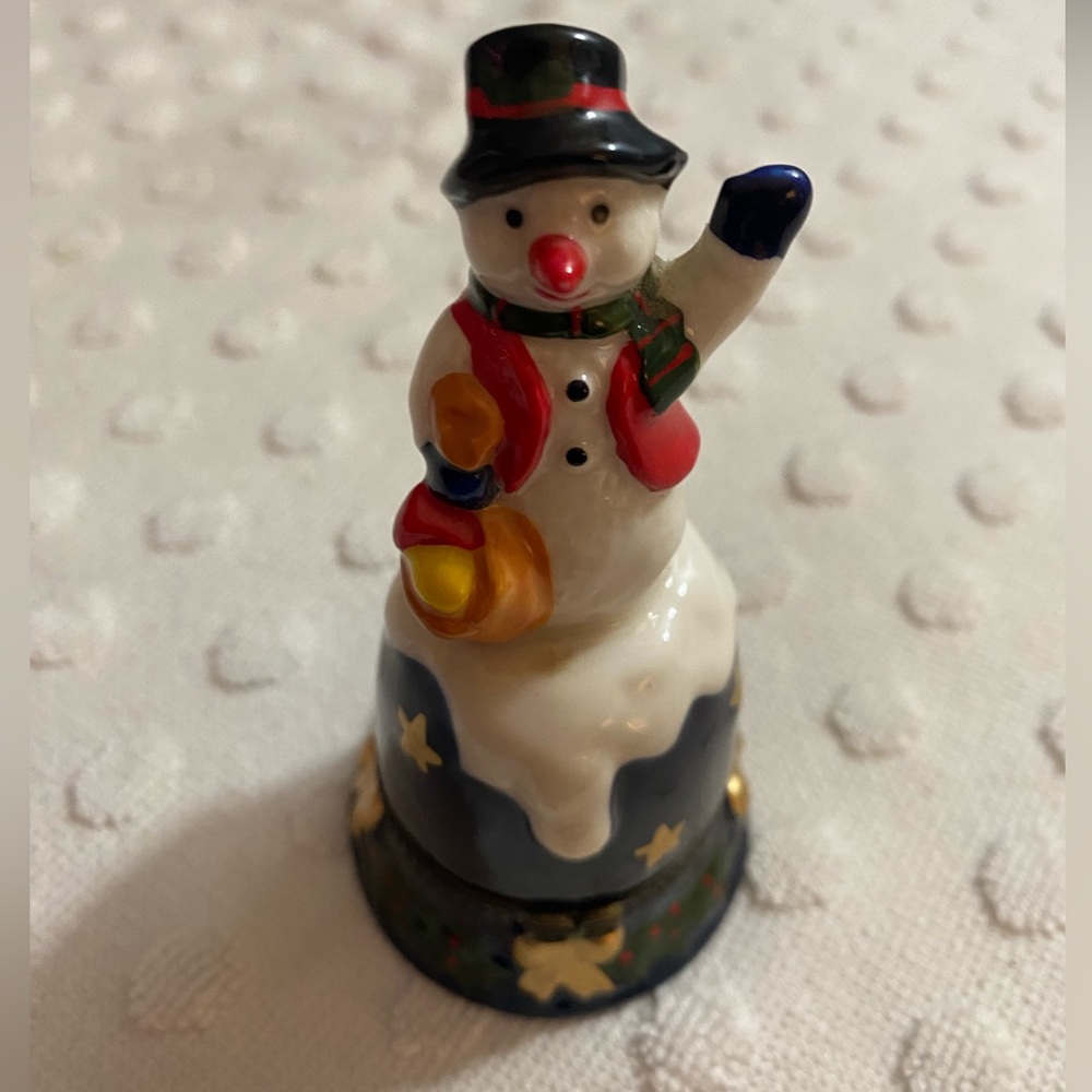 Snowman hinged trinket box